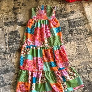 Colorful Patchwork Strapless Dress - Bright Floral Patchwork